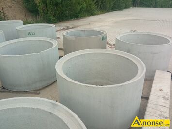 Anonse KRGI STUDZIENNE, sprzedam nowe krgi betonowe TR2 1500x1000 rednica 1500 mm, wysoko 1000 mm, w iloci 12 sztuk, transport we wasnym zak