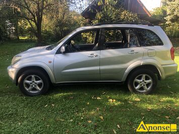 Anonse TOYOTA RAV-4, 2003r., 1.995cm<sup>3</sup>, 116KM, 280.000km, srebrny, immobiliser, poduszki powietrzne, 2xPP, ABS, wspomaganie kierownicy, regulacja ki