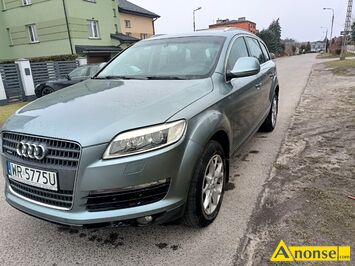 Anonse AUDI Q7, 2007r./XII, 2.995cm<sup>3</sup>, 233KM, 16V, turbo diesel, van, 270.000km, srebrny, pera, ABS, immobiliser, ASR, autoalarm, poduszki powietrz