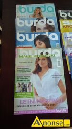 Anonse CZASOPISMO, Czasopismo BURDA z wykrojami odziey damskiej - moda letnia dla modszych kobie - 13 egzemplarzy z lat 1985 - 2010. Kompletne,