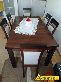 Anonse STӣ, kolor br�z, Sprzedam st� go�cinny rozk�adany z sze�cioma krzes�ami w bardzo dobrym stanie w kolorze d�bu., stan bardzo dobry, c.1.560