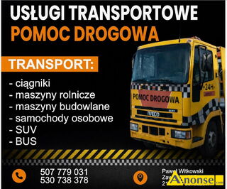 Anonse - TRANSPORT, ciężarowy, Usługi Transportowe -Auto laweta, Pomoc Drogowa. Bus, Suv, maszyny rolnicze i budowlane. ZAWADÓW Anonse TRANSPORT, ciężarowy, Usługi Transportowe -Auto laweta, Pomoc Drogowa. Bus, Suv, maszyny rolnicze i budowlane. ZAWADÓW