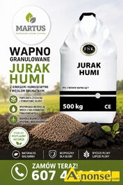 Anonse - NAWOZY, wapniowe, Wapno granulowane Jurak Premium Humi to granulowany wysoko reaktywny nawóz posiadający wapń z dwóch źródeł (kreda plus mąc Anonse NAWOZY, wapniowe, Wapno granulowane Jurak Premium Humi to granulowany wysoko reaktywny nawóz posiadający wapń z dwóch źródeł (kreda plus mąc