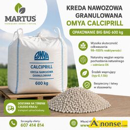 Anonse - NAWOZY, wapniowe, Posiadamy w sprzedaży kredę nawozową granulowaną Omya Calciprill. Jest to węglan wapnia pochodzenia naturalnego â odmian Anonse NAWOZY, wapniowe, Posiadamy w sprzedaży kredę nawozową granulowaną Omya Calciprill. Jest to węglan wapnia pochodzenia naturalnego â odmian