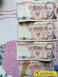 Anonse PIENI�DZE Z DAWNYCH LAT, Sprzedam 5 banknot�w 100 z�otych z Ludwikiem Wary�skim., stan dobry, c.100z�. WY�NE