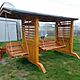 ALTANKA, pergola z hu�tawkami dlugosc 320 cm 2 lawki 120 cm -55 cm szeroko�� na dole 170 cm slupki 10 cm masywna polecam, stan idealny, c.2.