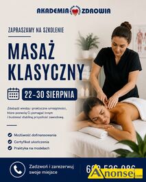 Anonse KURS, Zosta� profesjonalnym masa�yst� i zdob�d� zaw�d z przysz�o�ci� Chcesz zdoby� praktyczne umiej�tno�ci i rozpocz�� prac� w dynamicznie r
