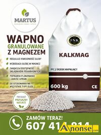 Anonse NAWOZY, wapniowo-magnezowe, KalkMag to naw�z w�glanowy, wapniowo-magnezowy odkwaszaj�cy produkowany w formie granulowanej. Uzyskiwany jest z