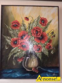 Anonse OBRAZ, sprzedam obraz olejny na p��tnie maki namalowany w latach 80tych wymiary 45x60cm stan b.dobry, stan bardzo dobry, c.380z�. W�OSZCZOWA