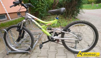 Anonse ROWER, dzieci�cy, MIRAGE, Rower u�ywany, podw�jnie amortyzowany, 6-cio biegowy. Manetka zmiany bieg�w obrotowa. Dla dzieci w wieku ok. 6-9 l