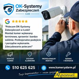 Anonse MONTA� KAMER MONITORINGU CCTV, Polecam OK-Systemy Zabezpiecze� w �odzi Monta� kamer wykonany terminowo, sprawnie i bardzo solidnie. Profesjo